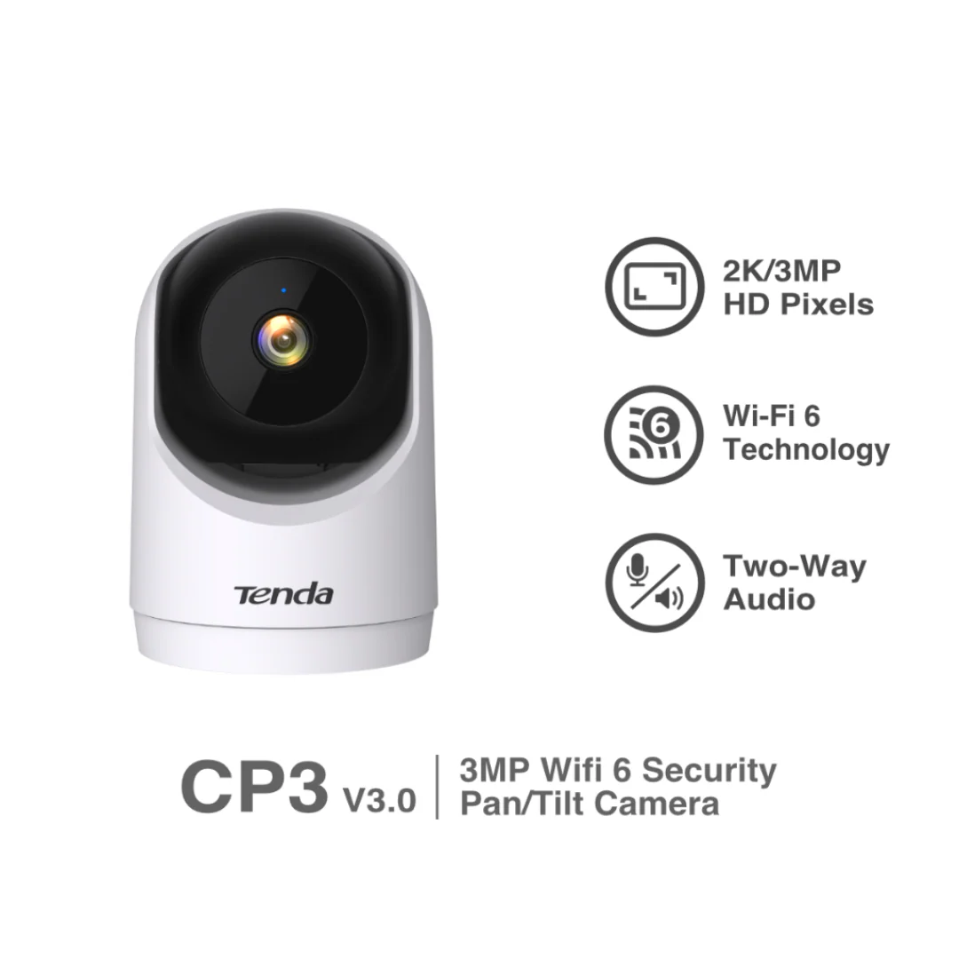 Tenda CP3 V3 3MP Security Pan/Tilt Camera Wi-Fi 6 Two-Way Audio