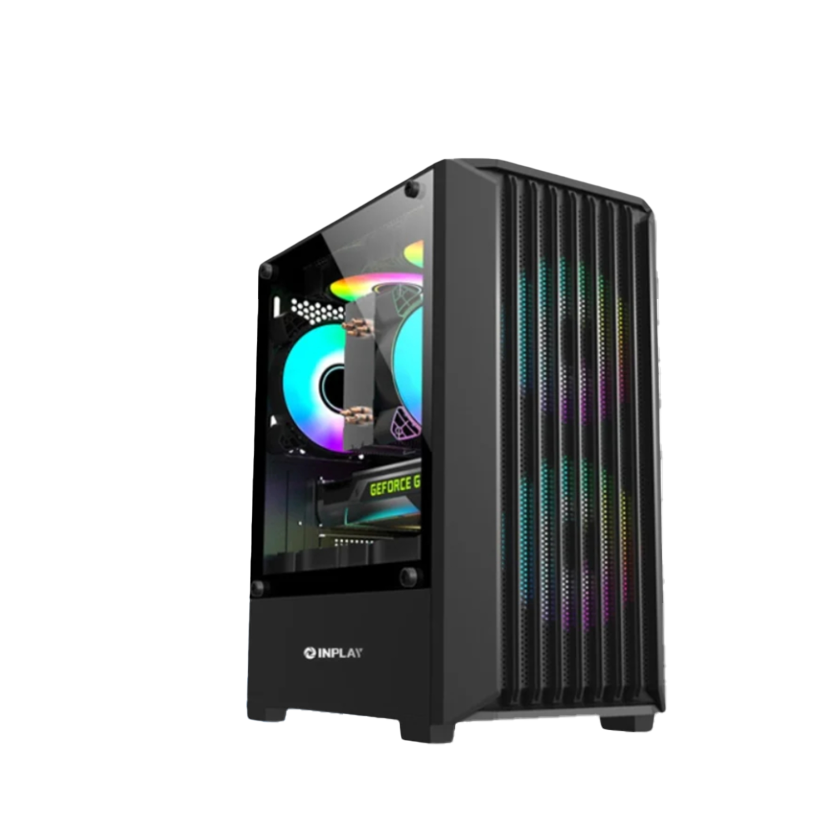 Inplay Meta A200 Micro ATX PC Case With 3 Fans (Black)