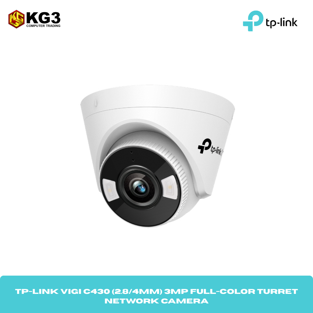 TP-Link VIGI C430 (2.8/4mm) 3MP Full-Color Turret Network Camera
